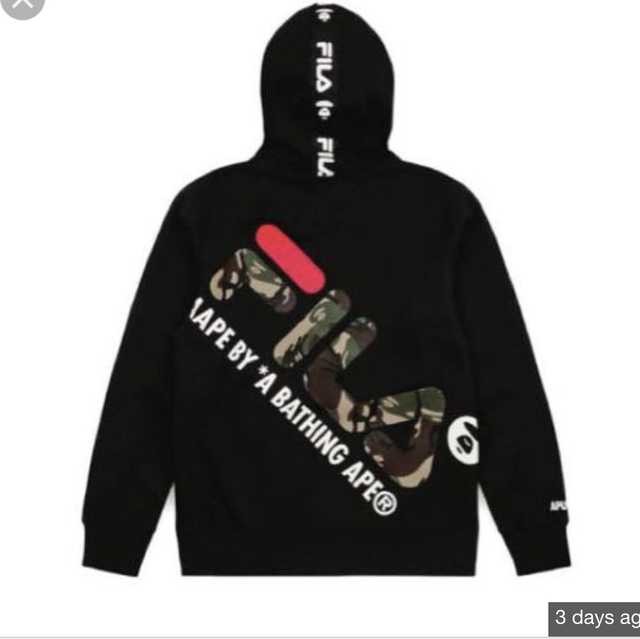 Fila x Aape sweater hoodie Men s Fashion Tops Sets Hoodies on