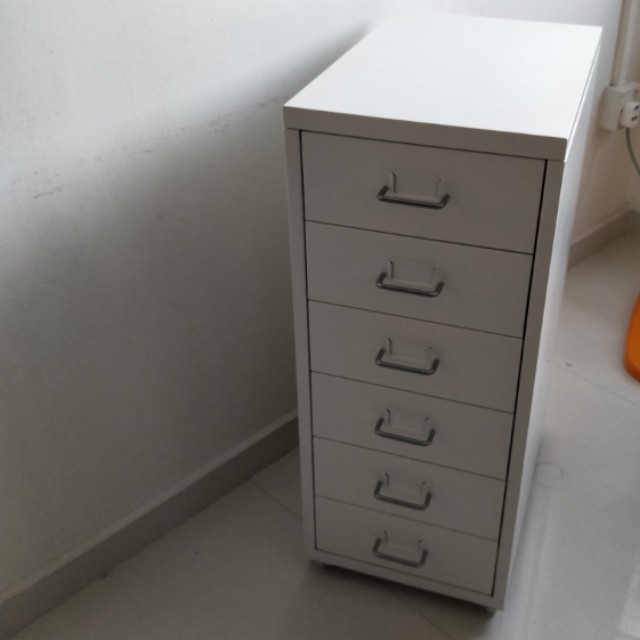 Ikea Helmer Drawer Unit On Castors White 28x69 Cm Furniture