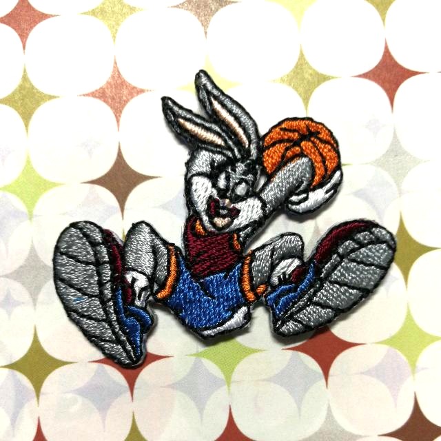 bugs Looney tunes fabric applique iron on sports tennis ball 4.5 inch 