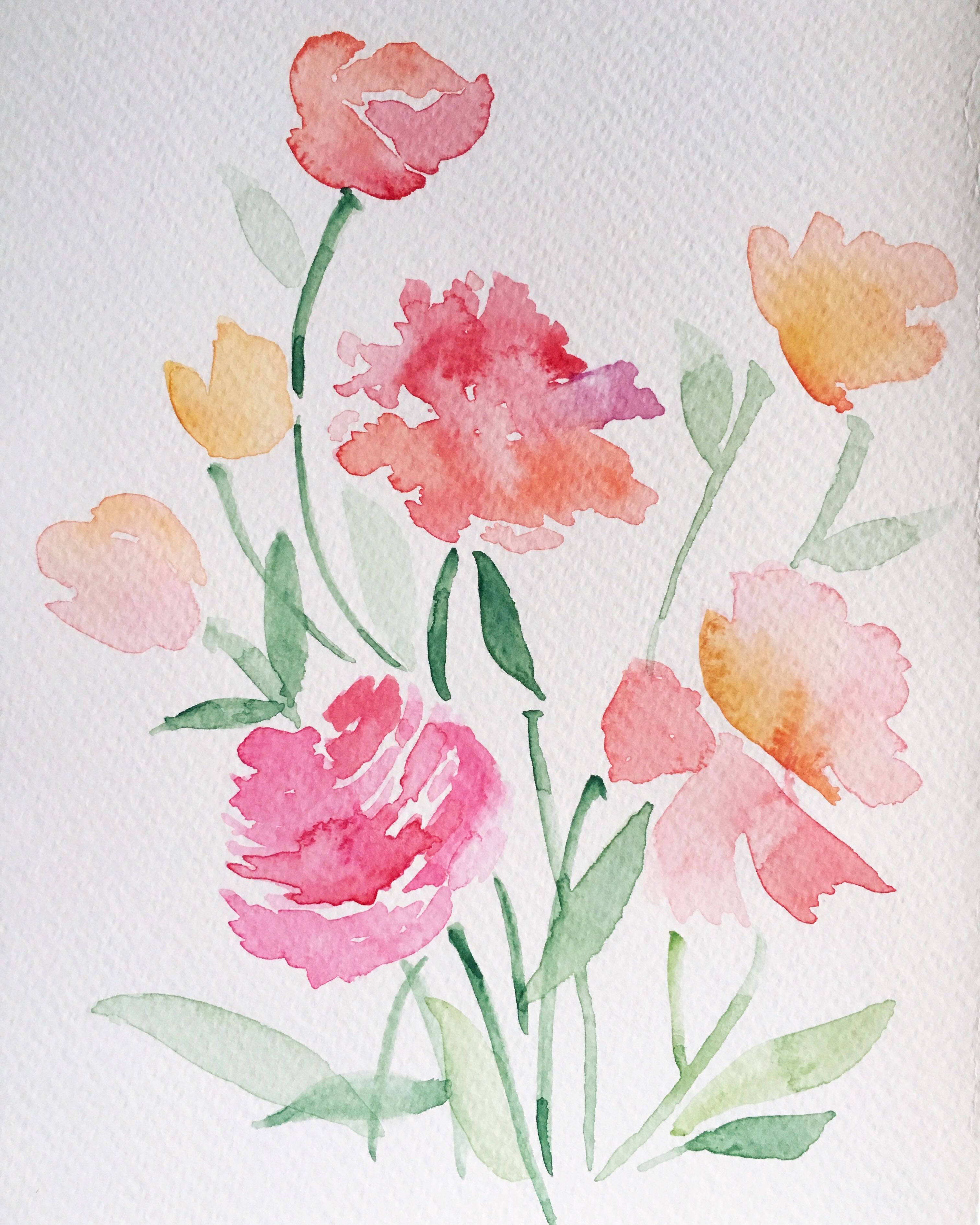 Loose floral watercolor painting