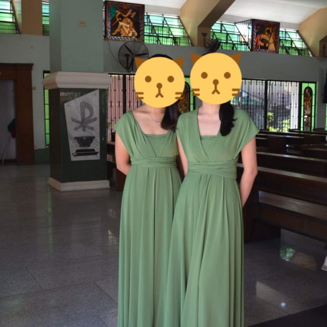 Moss green top infinity dress