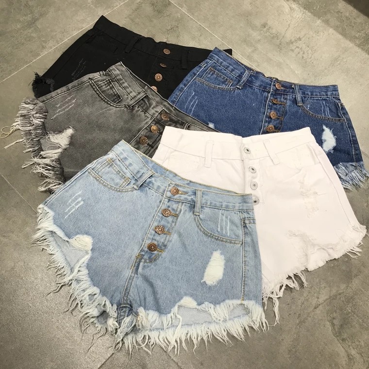 plus size shredded shorts