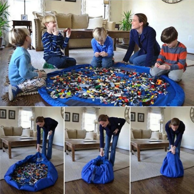 Portable Kids Toy Storage Bag Play Mat For Lego Toys Organizer Bin Box New Organizer Blanket Rug Boxes Babies Kids Baby Nursery Kids Furniture Other Kids Furniture on Carousell