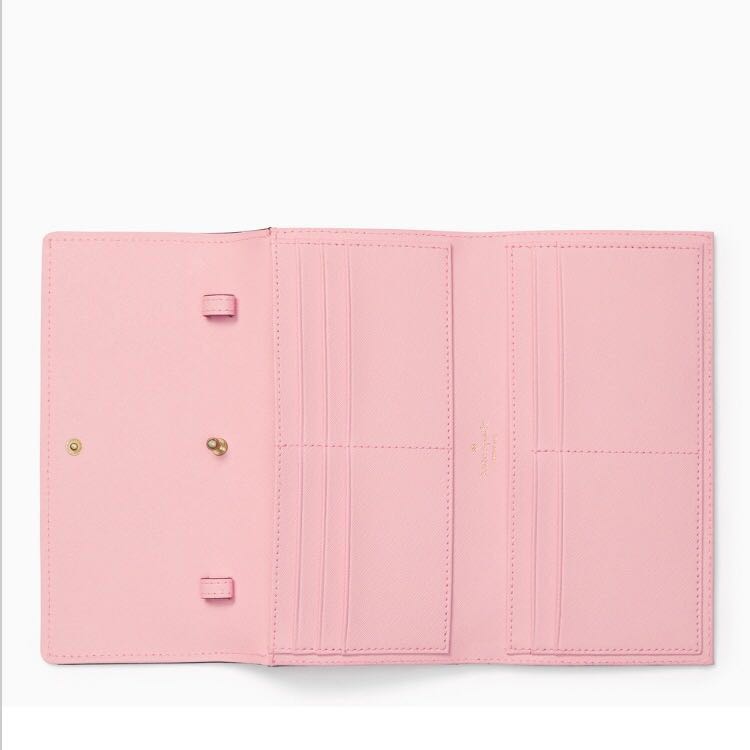 Kate Spade Stormie Leather Wallet Clutch Crossbody Bag, Pink Sunset