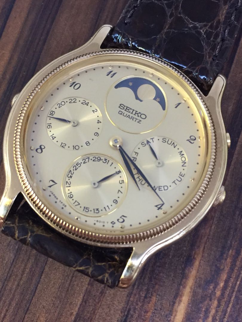 Seiko Moon Phase Chronograph Watch, Women's Fashion, Watches & Accessories,  Watches on Carousell