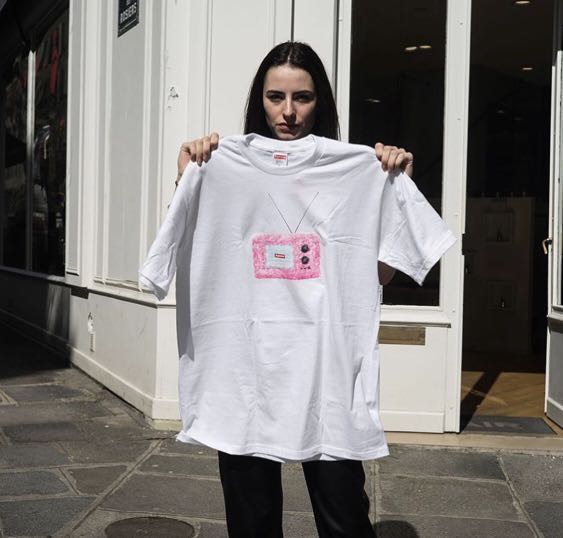 Supreme tv tee grey clearance