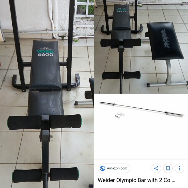 Workout Bench Adjustable Back With Barbell Rack Leg Rasie