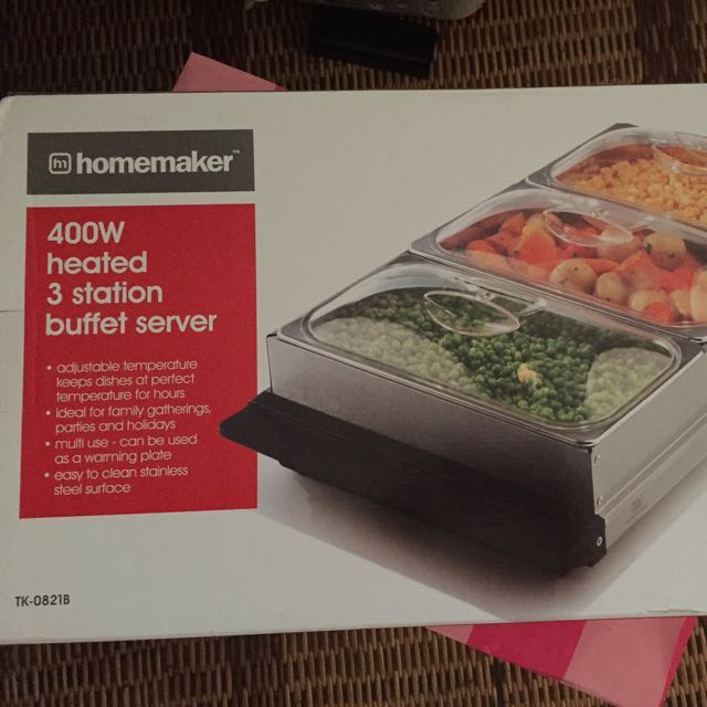 400W Heated 3 Station Buffet Server, TV & Home Appliances, Kitchen