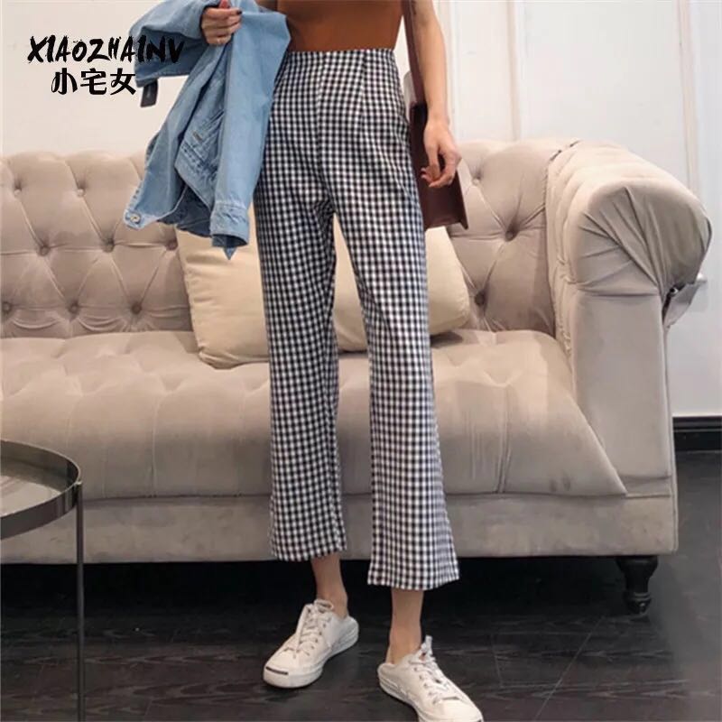 Checkered bell hotsell bottom pants