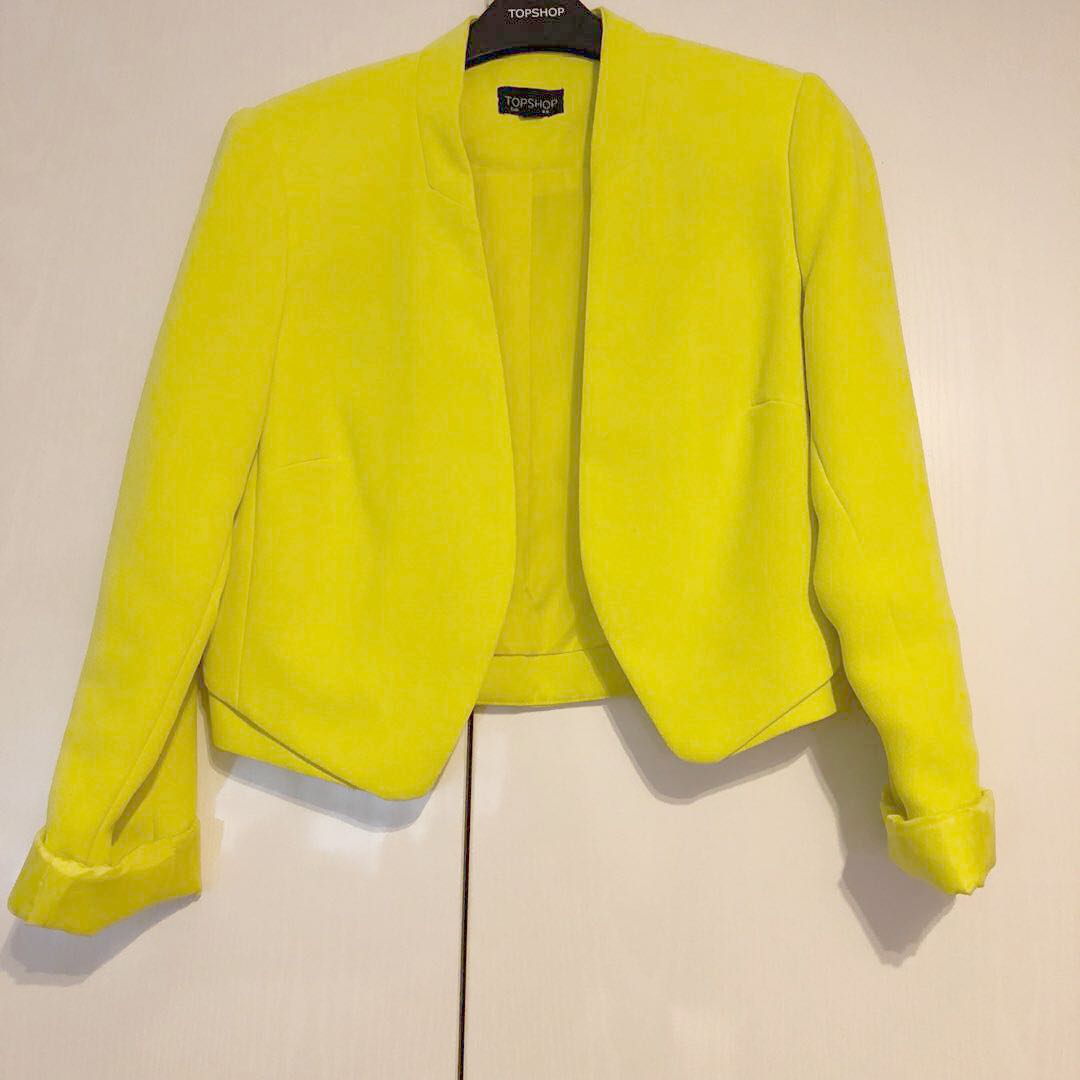 neon yellow cropped jacket
