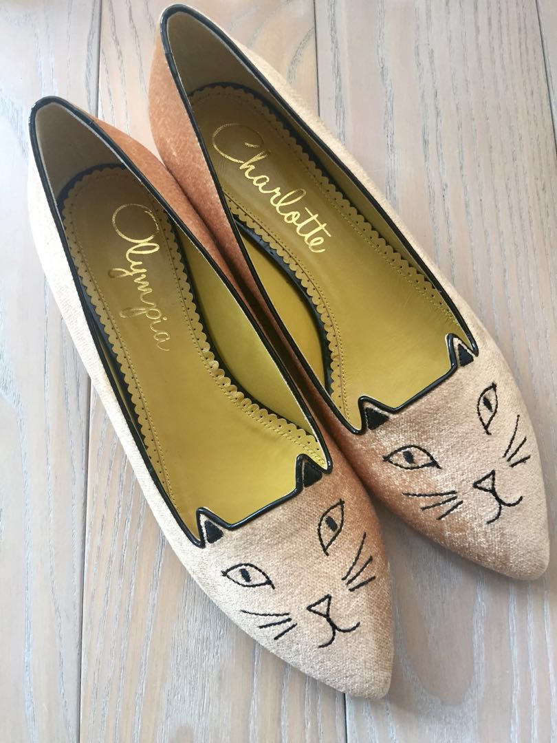 charlotte olympia 猫咪鞋 全新正品 可爱优雅 绒面裸粉色 大尺码