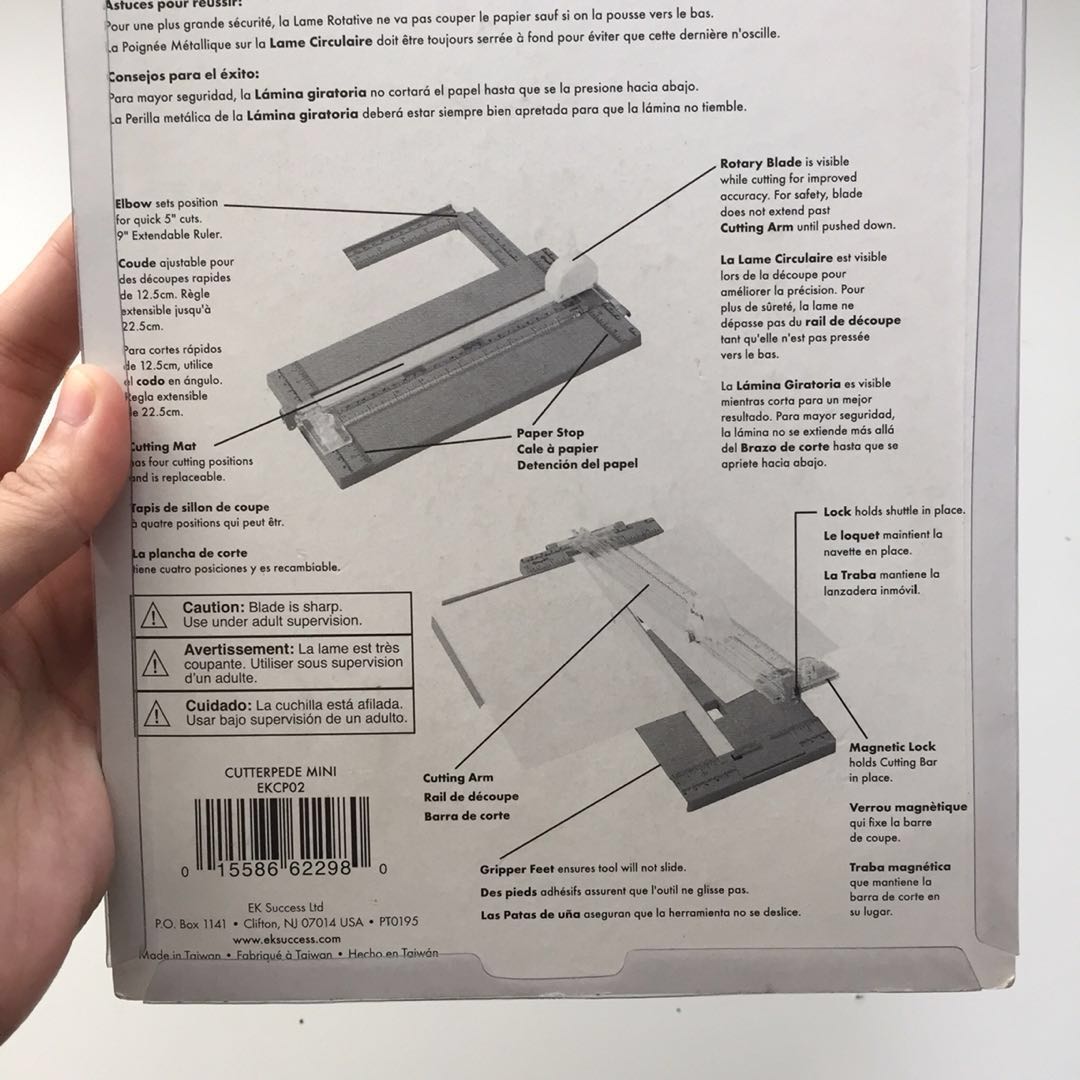 CutterBee Cutterpede Mini Paper Cutter with Rotary Blade, Hobbies