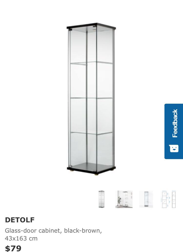 Ikea Glass Display Furniture & Home Living, Furniture, Shelves, & Racks on