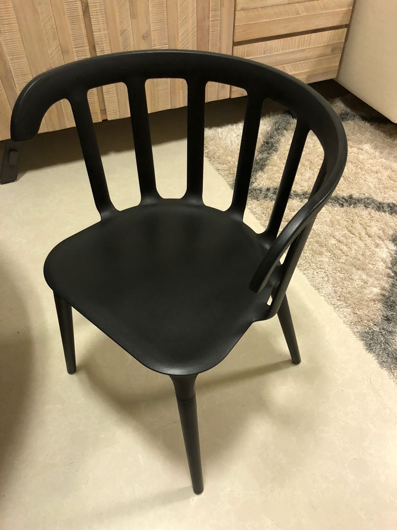 Ikea Ps Black Dining Chair With Armrest X 4 Furniture Home Living Furniture Chairs On Carousell