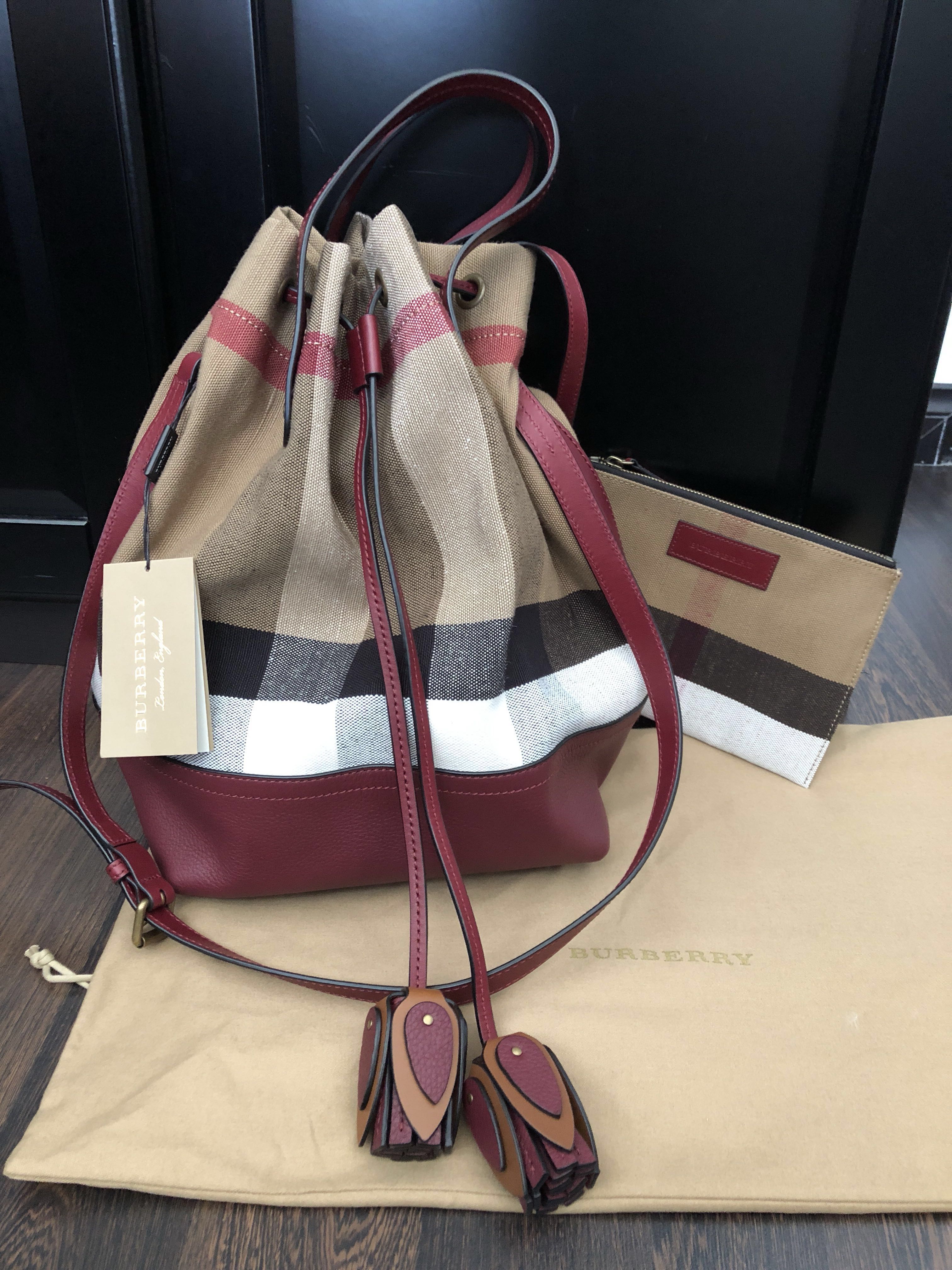 Burberry medium bucket bag sale