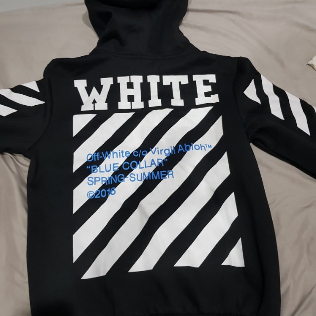 Off White Hoodie, Men's Fashion, Tops & Sets, Hoodies on Carousell