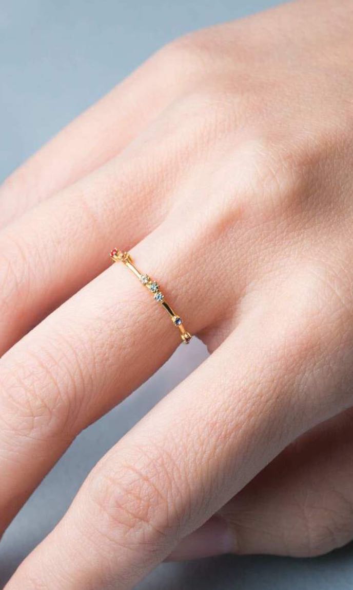 Rainbow Ring Gold Setting Women S Fashion Jewellery On Carousell