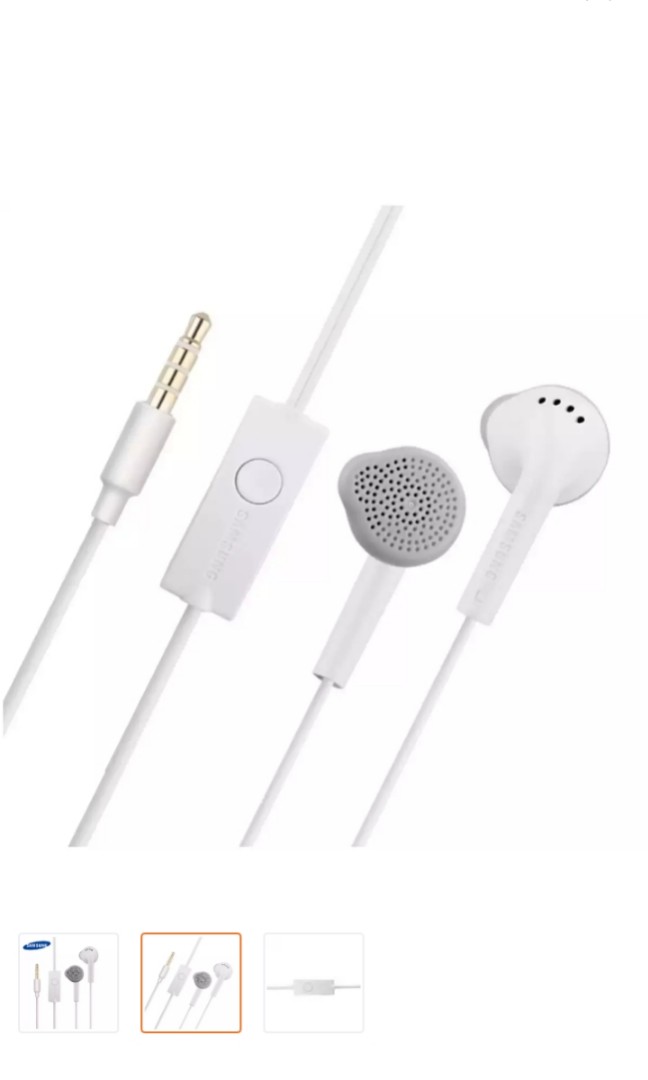 Samsung earphones original (Category: Earphones) located in Makati City. Submitted by zotag (Listing ID 162299918, Image 3). Description: Samsung ORIGINAL Wired Stereo Earbud 3.5mm Universal Headset with In-Line Multi-Function Answer/Call Button (White).