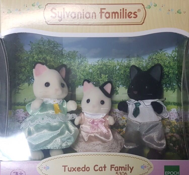 sylvanian families tuxedo cat baby