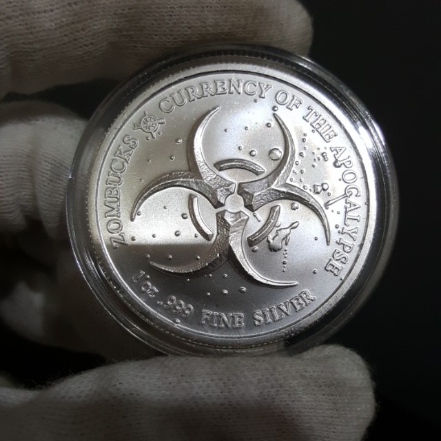 2019 STARVING LIBERTY SILVER 1 TROY OZ .999 FINE ROUND ZOMBUCKS Z50