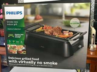 Philips Smokeless Table Grill - Deep Black - 3 Avance Collection