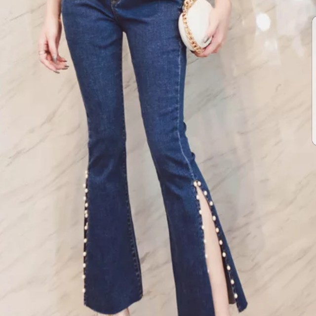 bell bottom jeans with slits