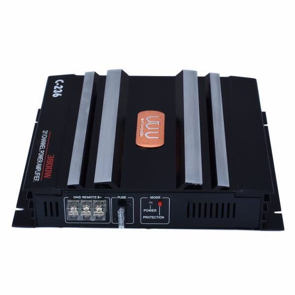 Brand New WUDI C236 3800 Watt 2 Channel Powerful Car Audio Amplifier