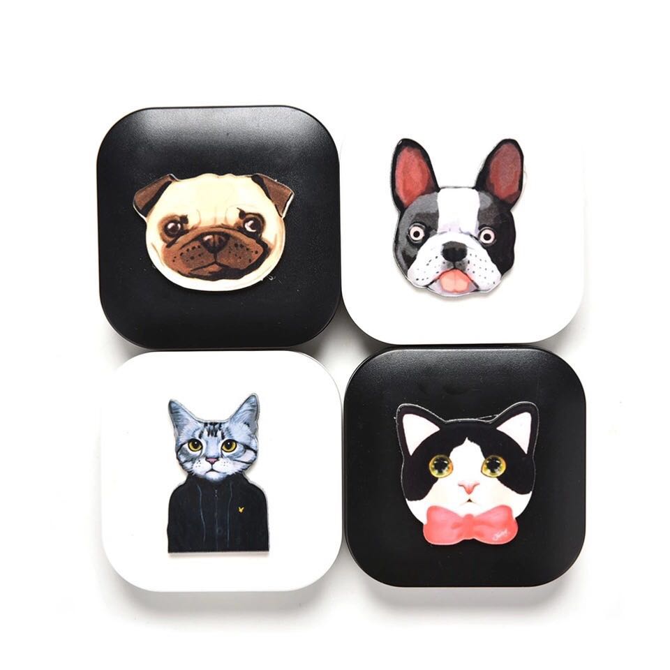 Cartoon Dog Cat Printing Contact Lens Case Health Beauty