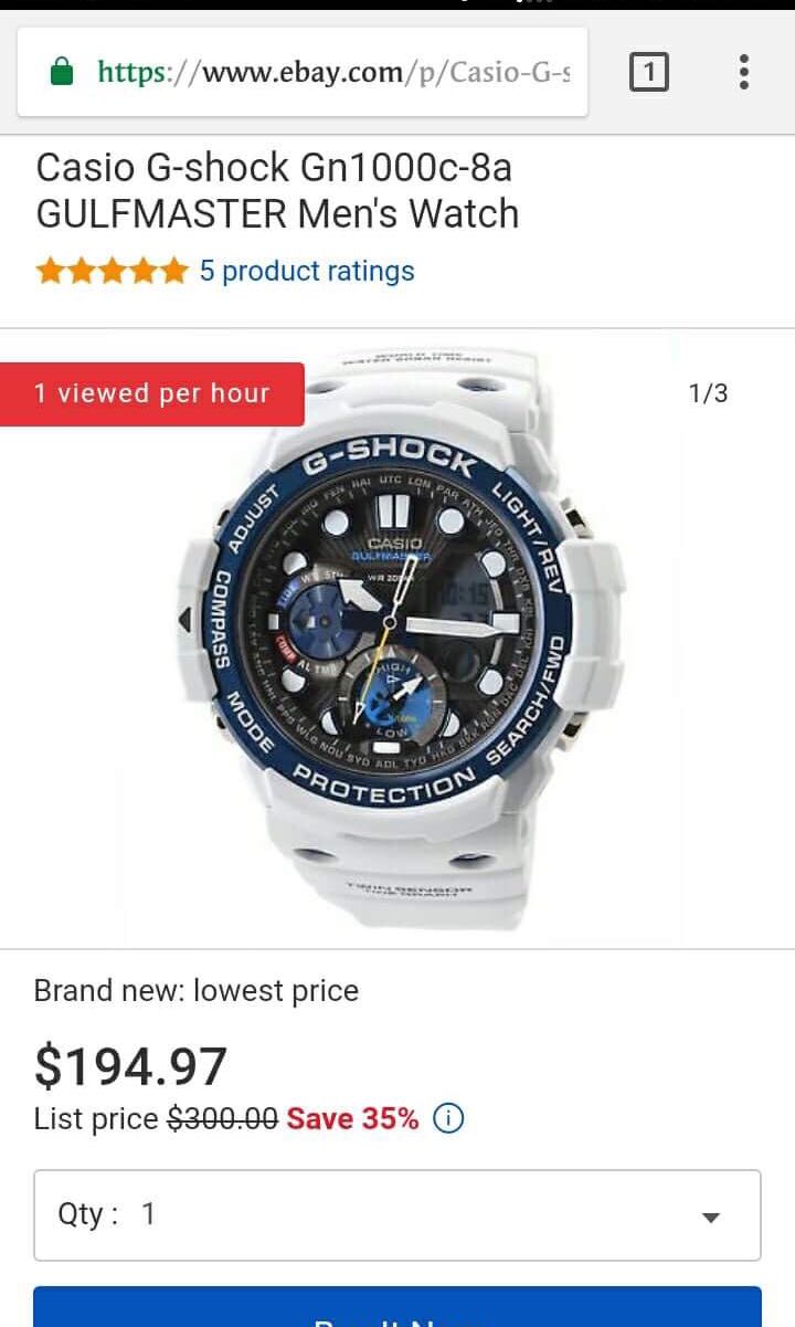 CASIO GSHOCK gn1000c 8a GULFMASTER