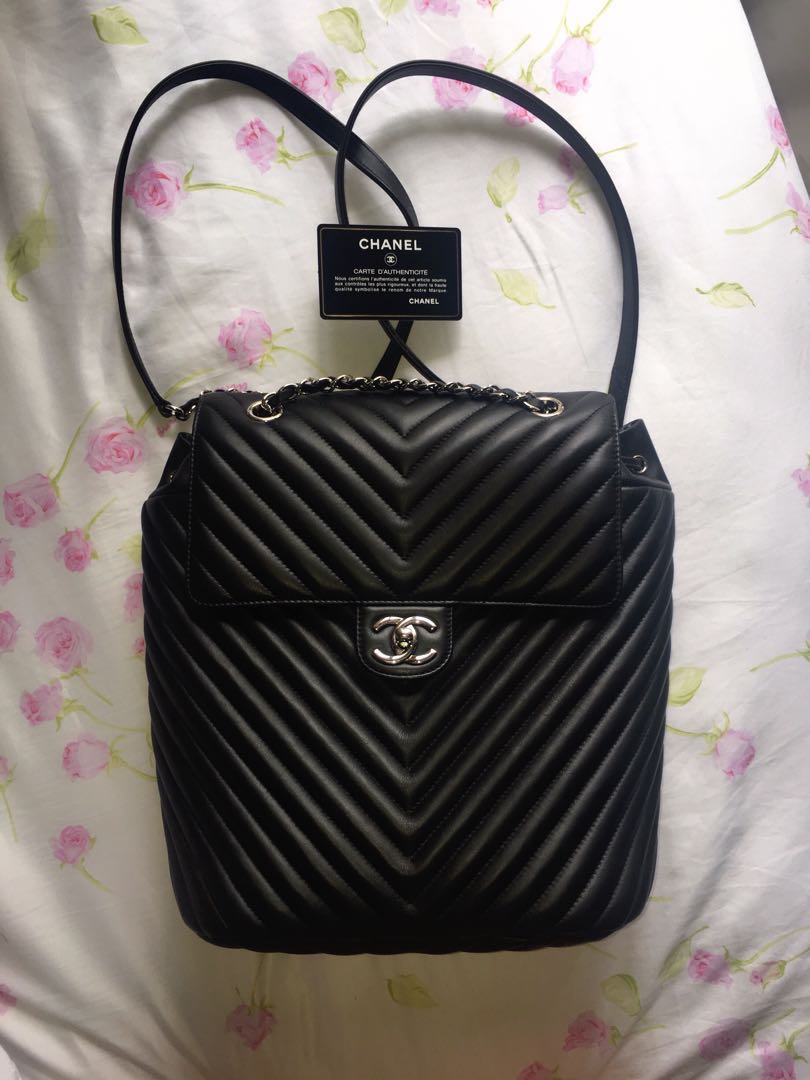 Chanel urban top spirit backpack chevron