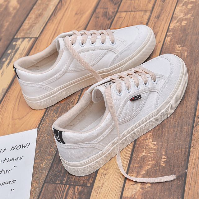 cream platform sneakers