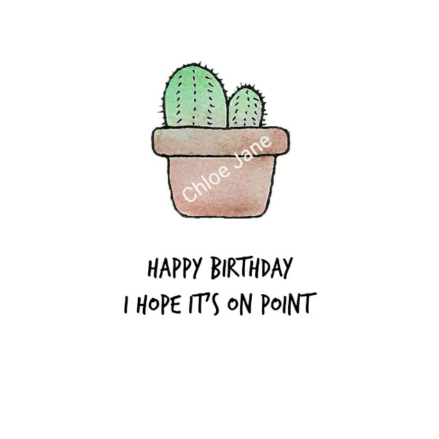 Digital Download Cactus Pun Birthday Card Print Design