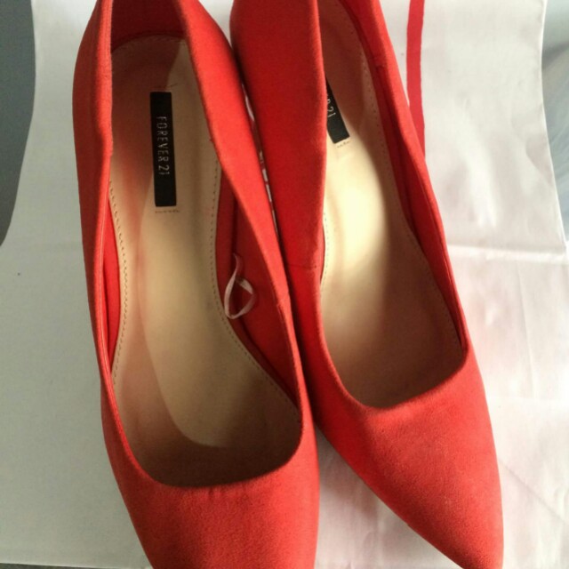 Forever 21 orange suede heels, Women's 