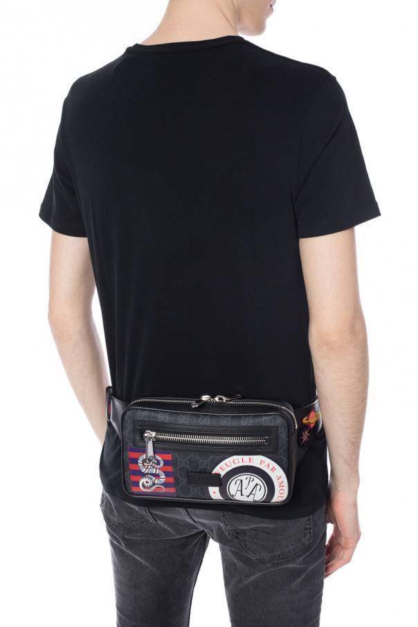 Gucci Night Courrier Waist Bag GG Supreme Soft Black in Coated Microfiber  with Palladium-toned hardware - US