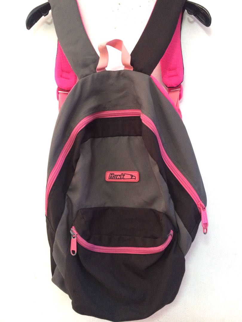 hawk bag pink and black