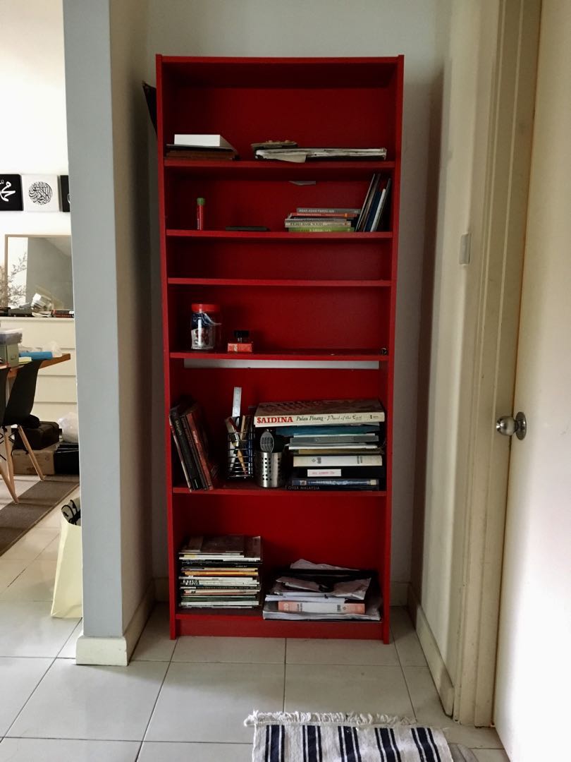 Ikea Billy Bookcase Red Home Furniture Furniture On Carousell