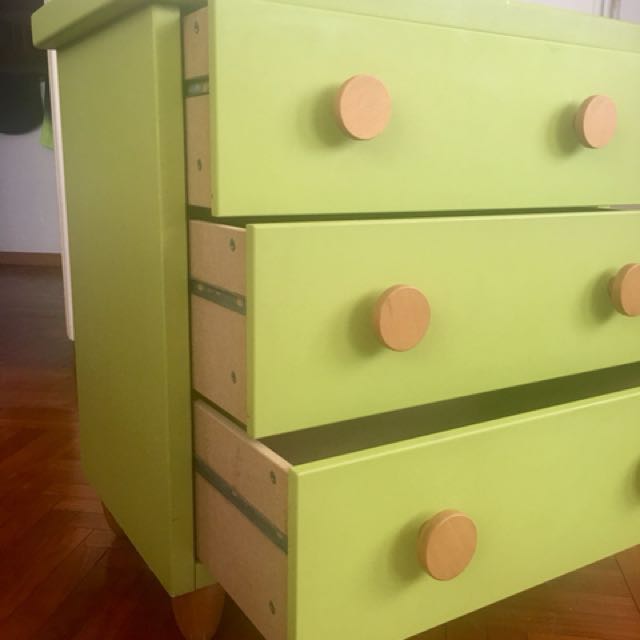 Ikea Mammut Green 3 Drawers Chest Furniture Shelves Drawers On