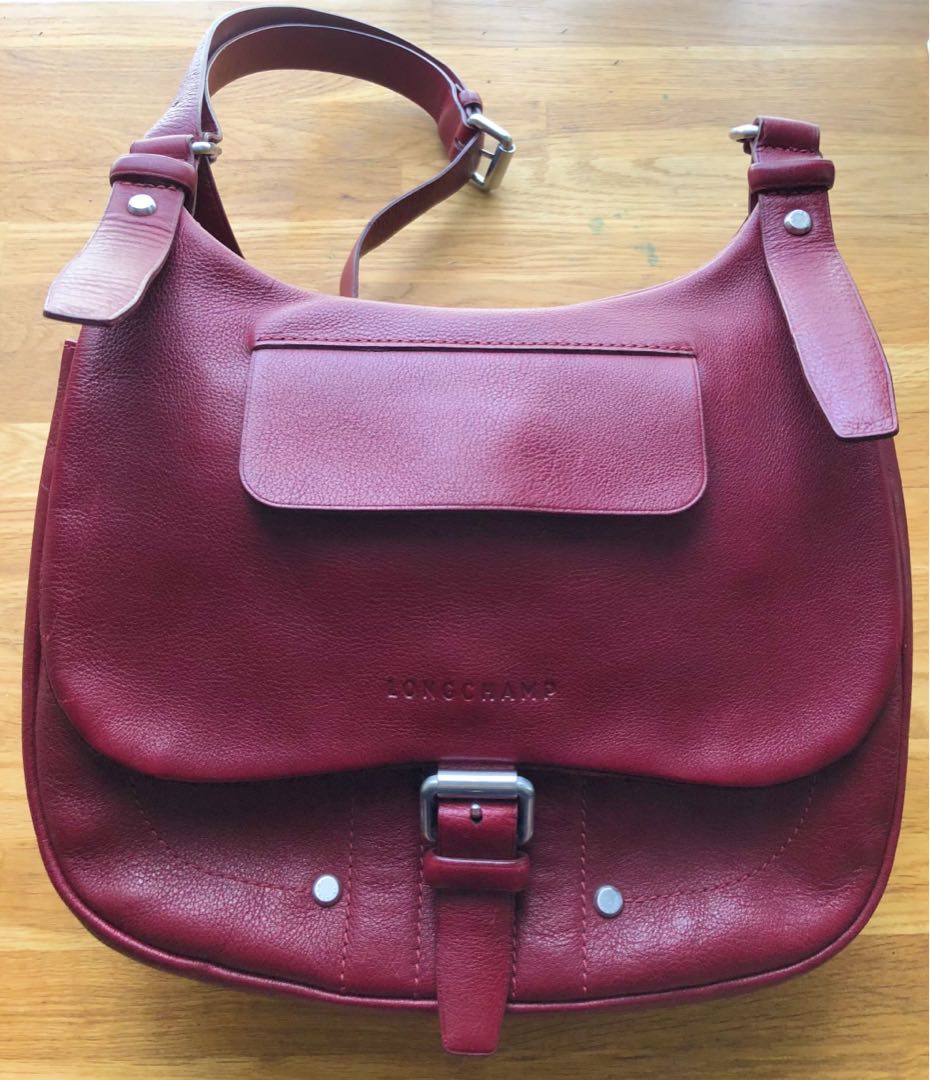 Longchamp leather saddle on sale bag