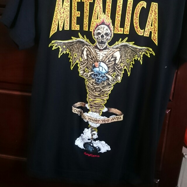 metallica flaming skull shirt