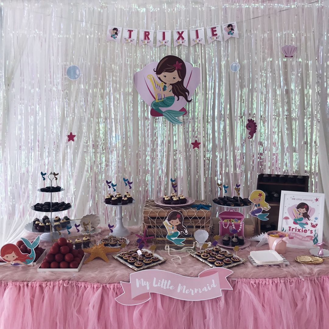 My Little Mermaid Table Decor Backdrop Design Craft Others