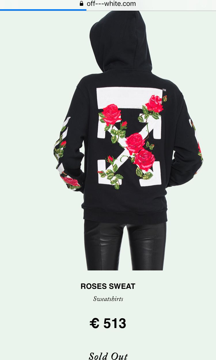 Sweat off white rose hotsell