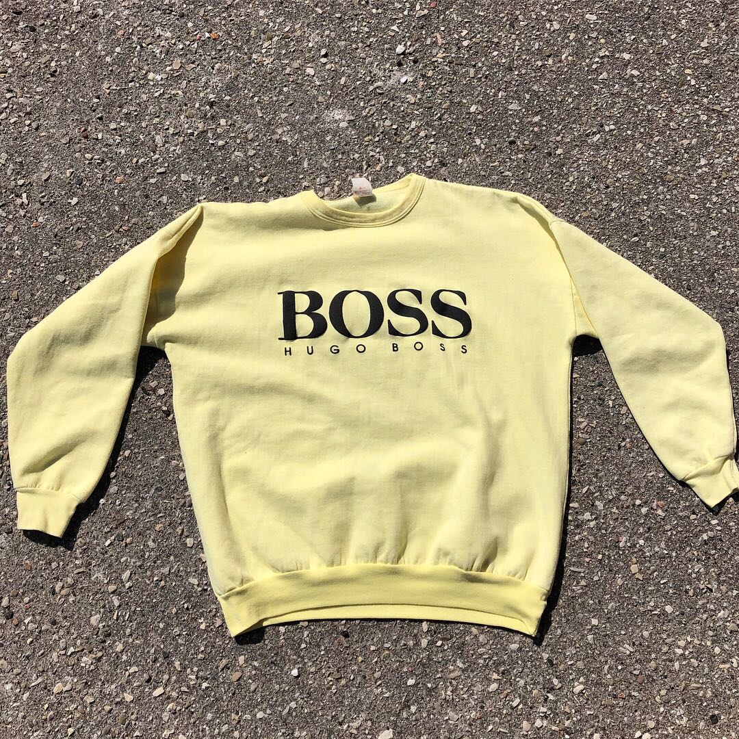 Vintage Hugo Boss Spellout Crewneck Size Medium Ua Men S