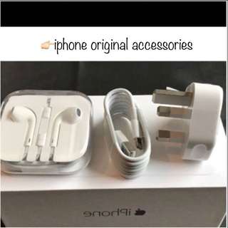 Apple original Iphone accessories-charger~cable~earpiece
