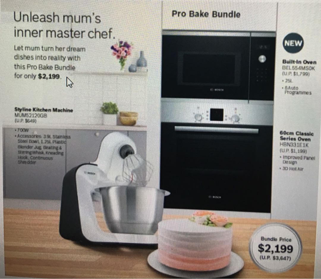 Bosch Built in Oven + Microwave + cake mixer Bundle, TV & Home