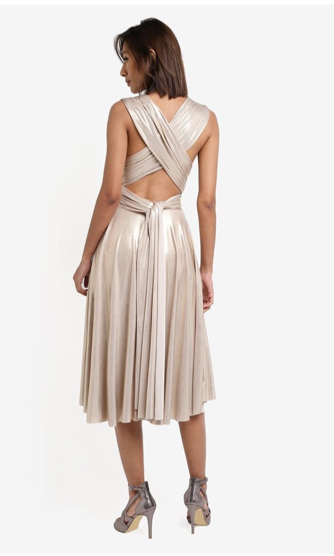 Goddiva multi tie midi dress clearance
