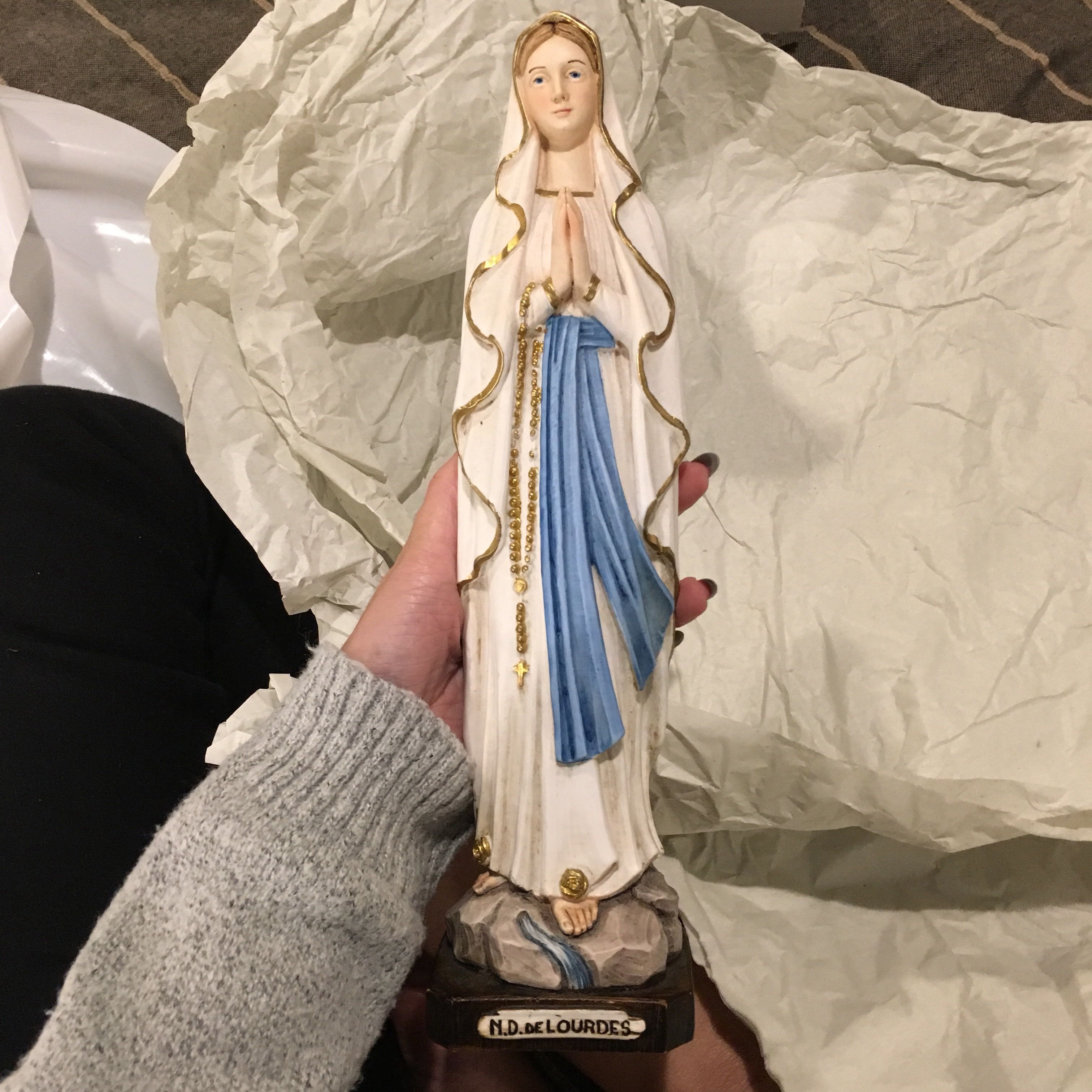 Mother Mary Our Lady Of Lourdes Statue Vintage Collectibles Religious Items On Carousell