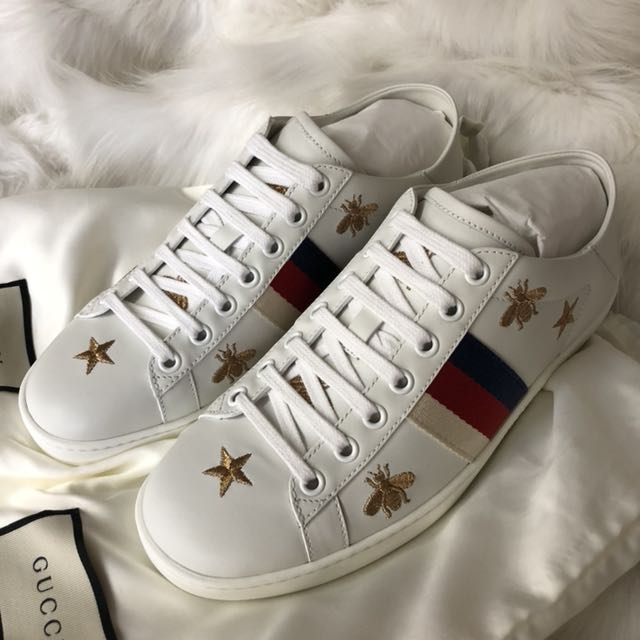 gucci sneaker with bees and stars