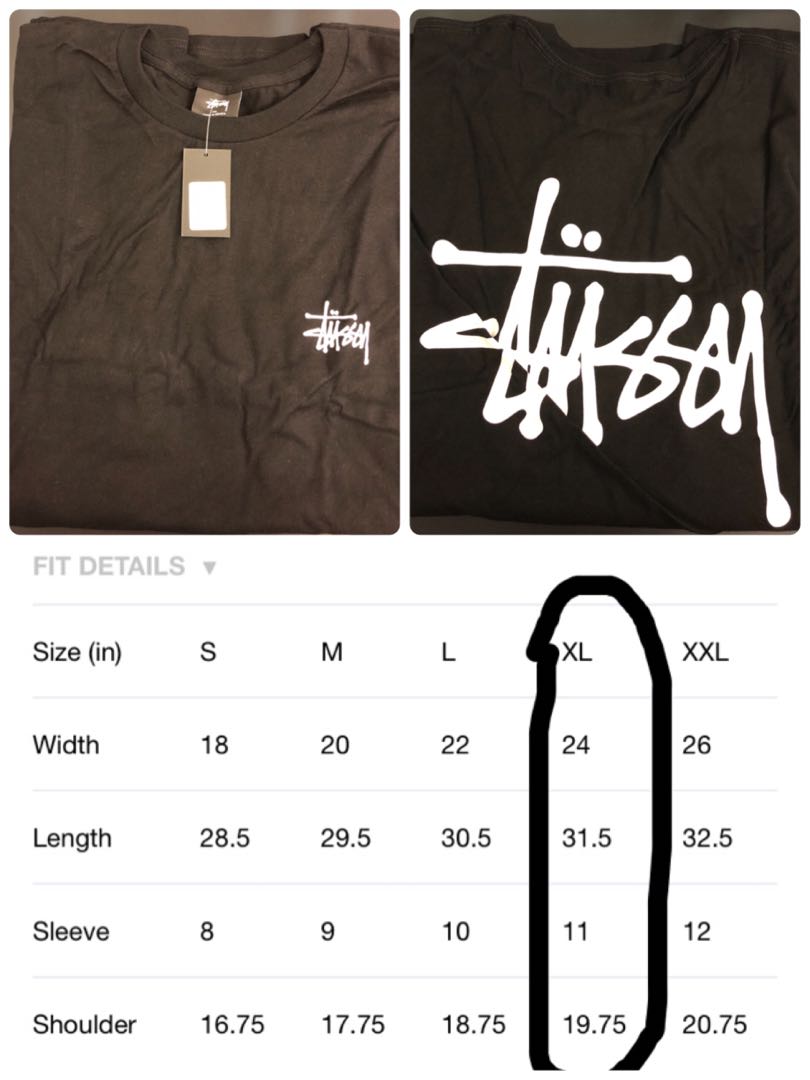 Stussy t shirt size outlet