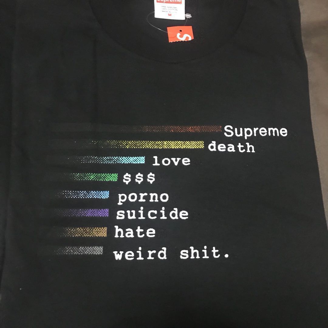 supreme chart tee black