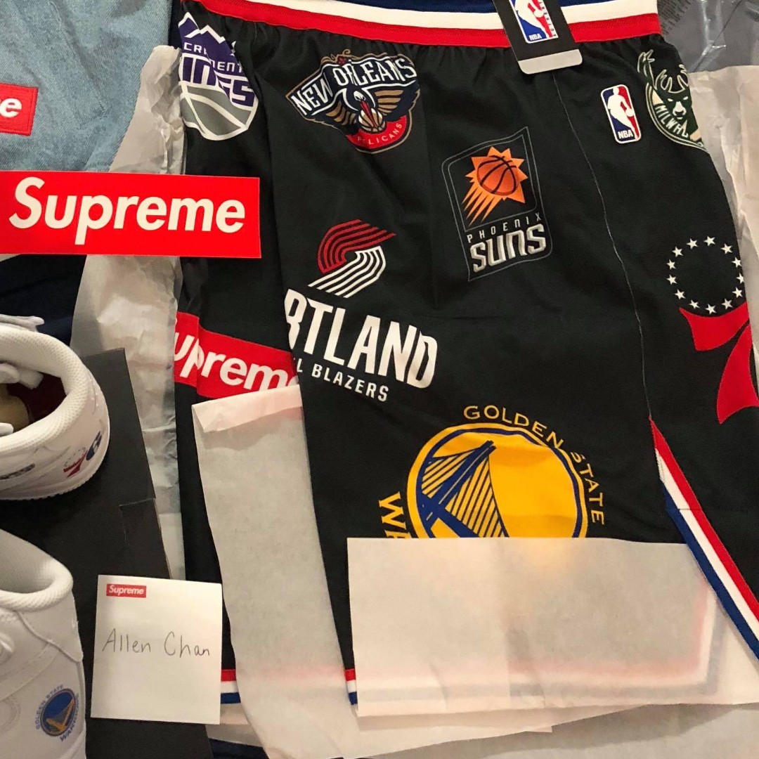 Supreme Nike NBA Teams Authentic Shorts Black Extra Large XL 42 SS18 Logo 1  2 3